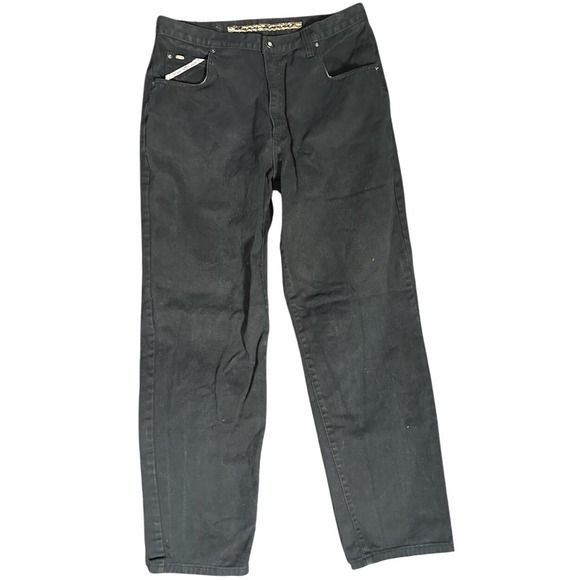 VTG Y2K Paco Sport Atmosphere Black Baggy Wide‎ Leg Carpenter Jeans 34 x 33 - Picture 1 of 11
